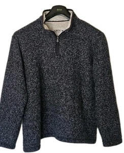 ORVIS Fleece Quarter Zip Mens XL Mottled Blue Double Layer Fleece Lined - Picture 1 of 16