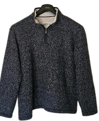 ORVIS Fleece Quarter Zip Mens XL Mottled Blue Double Layer Fleece Lined - Image 1 of 4