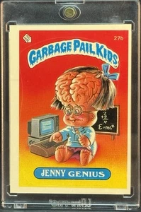 1985 GARBAGE PAIL KIDS BLANK BACK ERROR JENNY GENIUS #27B *RARE* - Picture 1 of 2