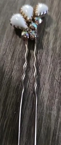 Spilla per capelli, antica, set di pietre, smalto - Foto 1 di 4