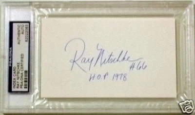 RAY NITSCHKE Signed w/ HOF 1978 Inscription Index Card Green Bay Packers PSA/DNA - Image 1 of 2