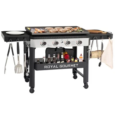Пропановая газовая сковорода Royal Gourmet 34 дюйма на 4 горелки со складными боковыми полками - Изображение 1 из 4