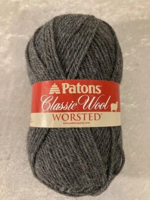 Patons Classic 100 % pura lana nueva Worsted gris oscuro mezcla 3,5 oz 210 yardas Foto 1 de 4