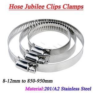 Hose Clip Jubilee Clamp Fuel Line Diesel Petrol Pipe Clamps Clip Stainless Steel - Picture 1 of 5