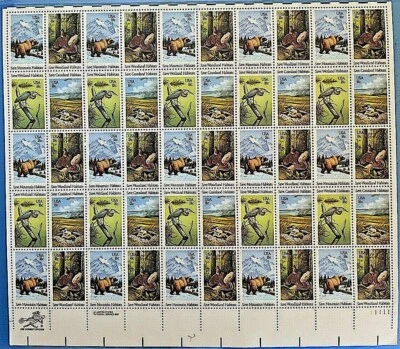 1981 SAVE WILDLIFE HABITATS MNH Sheet 50 18¢ Stamps: #1921-24, Woodland Mountain - Image 1 of 2