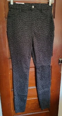 Pantalones Jegging Time And Tru Para Mujer XS 0/2 Gris Negro Estampado Animal Tiro Alto Nuevos con Etiquetas Foto 1 de 4