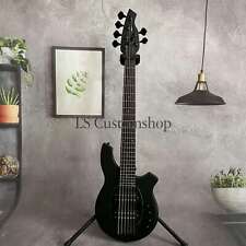 Customized 6-Strings Electric Bass Guitar Matte Black 2 Humbucker Black Hardware