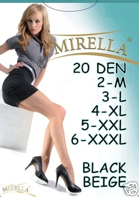 MIRELLA OR INEZ Medias baratas Medias Pantimedias Collar 2M 3 L 4 XL 5 XXL 6 XXXL 20 DEN talla grande