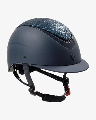 Equestro Reithelm Galaxy mit Strasssteinen und schmalem Visier navy - Bild 1 von 4