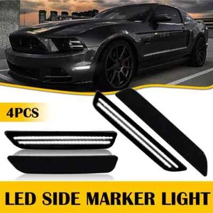 4PCS Smoked Lens Front & Rear LED Side Marker Lights For Ford Mustang 2010-2014 - Picture 1 of 9
