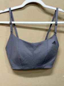 adidas Women's Yoga Studio Light Support Bra HL6108 TRACE GREY Size 2XS D-DD - Picture 1 of 6