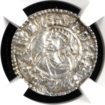 England 978 - 1016 King  Aethelred II Silver Penny NGC AU Peck Marked S-1154 - Image 1 of 4