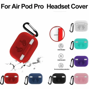 Für Apple Air Pods Pro Hülle Stoßfest Silikon Case mit Band/Karabiner - Bild 1 von 18