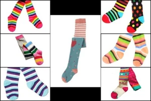 NWT GIRLS 4-6, 7-8 COLORFUL STRIPES, DOTS MIXED PRINT TIGHTS MATILDA JANE & MORE - Picture 1 of 31
