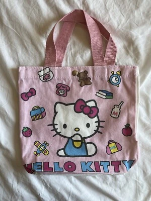 Hello Kitty Cute Pink Canvas Tote Book Bag Great For Kids/Preteen/Teens/Adults - Image 1 of 4