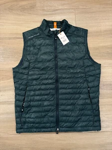 New Peter Millar Crown Sport Men's Puffer Vest MEDIUM Pine Hyperlight *SEE LOGO* - Picture 1 of 12
