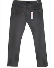 New Men's Genuine Superfine Denim Jeans Straight Made In Italy £145 Stretch Grey