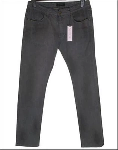 New Men's Genuine Superfine Denim Jeans Straight Made In Italy £145 Stretch Grey - Picture 1 of 5