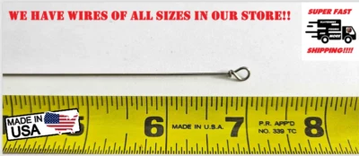 55pcs -7"/.036 - Looped Wire Shafts - Stainless Steel - Make your own spinners - Image 1 of 4