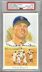 1989 Perez Steele #38 Duke SNIDER - PSA 10+++ DNA HOF Auto Dodgers - Picture 1 of 2