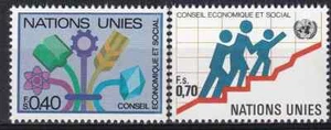 Naciones Unidas Ginebra 1980 Yvert 94/95 Consejo Económico y Social MNH VF - Imagen 1 de 1