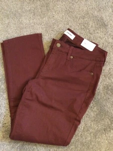 New Womens Sonoma Straight Mid Rise Pants 12P Maroon NWT - Picture 1 of 3