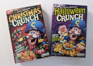 Cap'n Crunch Cereal Box Lot Christmas & Halloween Crunch NEW - Picture 1 of 2