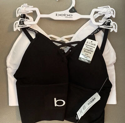 2 Pack Bebe seamless Longline bra  size S. tag free  removable pads - Image 1 of 2