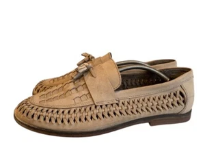 RI River Island Rumble grau gewebtes Leder Nubuk Quaste Slipper Halbschuhe UK 11 - Bild 1 von 12