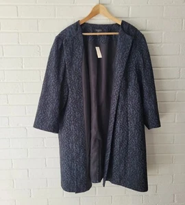 NWT Talbots Dark Green Black Lace Open Front Coat 24 Plus - Formal - $259 Retai - Picture 1 of 11