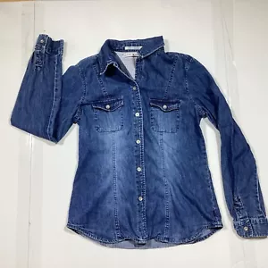 CAMICIA ABBOTTONATA TOMMY HILFIGER DENIM A MANICHE LUNGHE ~ TAGLIA 8 - Foto 1 di 6