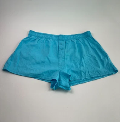 Victoria's Secret Cotton Boxer Sleep Short w/ Mussel Shell & Logo  Blue  XL  NWT - Image 1 of 4