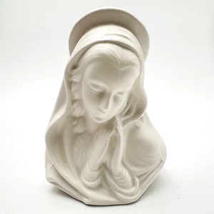 Lefton Madonna Virgin Mary Religious Porcelain Ceramic Planter White Vintage - Picture 1 of 12