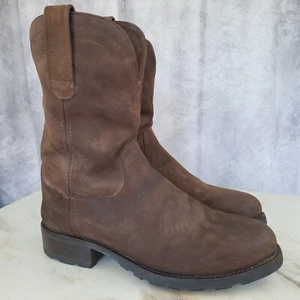 Tecovas Ranch THE STOCKTON Nubuck Western Work Boots Men's 12 EE Brown - Picture 1 of 23