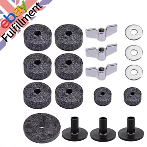 More details for 18pcs cymbal accessories cymbal stand felt hi-hat clutch cup wing drum kit