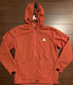 All Good Brand Waterproof Hooded Zip Front Men's M Jacket Windbreaker Rust/Red - Picture 1 of 11