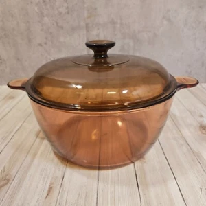 Vision Corning Ware 4,5 l Rauchglas Vintage Dutch Oven Suppentopf Deckel Pyrex USA - Bild 1 von 16