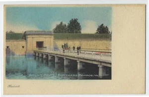 1909 Fort Monroe Va Sally Port Albertype coloreado a mano sin precio base Hampton postal - Imagen 1 de 1