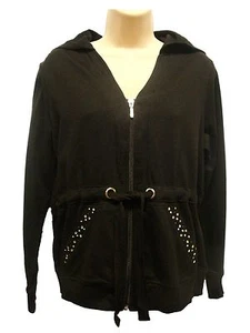 *NWT Adorable Onque Casuals "Black" Hoodie w/ Rhinstones sz Small-Very Nice! - Picture 1 of 2
