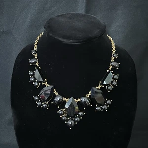 Kate Spade Necklace Day Tripper Statement Jet Black Baubles Beads Gold Tone 20" - Picture 1 of 9