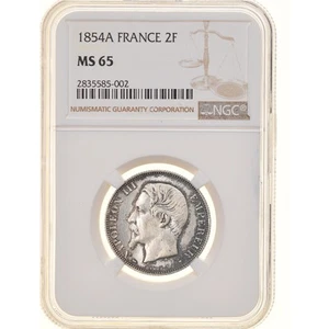 [#970184] Coin, France, Napoleon III, Napoléon III, 2 Francs, 1854, Paris, NGC,  - Picture 1 of 2