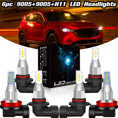 For Honda Civic 2006-2015 LED Headlight High Low beam + Fog Light Bulbs 6000K - image 1 of 4
