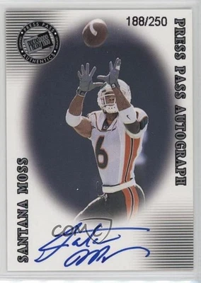 2001 Press Pass SE Auto Silver /250 Santana Moss Rookie Auto RC - Image 1 of 2