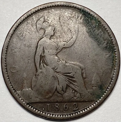 1862 Great Britain Bronze One Penny - Image 1 of 2