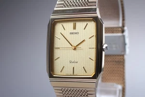 [Quasi Come Nuovo] Orologio Uomo Seiko Dolce 9531-5160 28mm Quadrante Oro Quarzo dal GIAPPONE - Foto 1 di 10