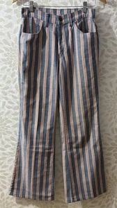 Vintage 60s Levi’s For Gals BIG E WHITE TAG 26 X 30 Red Blue Stripe Flare Pants - Picture 1 of 10