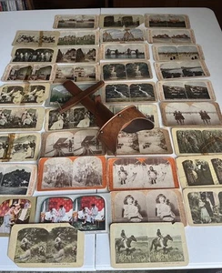 Antico stereoscopio in legno Pat’d 15 ottobre 1895 stereo visore e schede - Foto 1 di 23