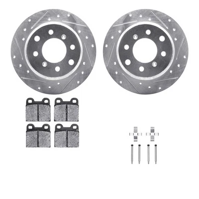 For Alfa Romeo Spider 69-74 Drilled & Slotted Rear Brake Kit w Semi-Metalic Pads — 第 1/2 张图片
