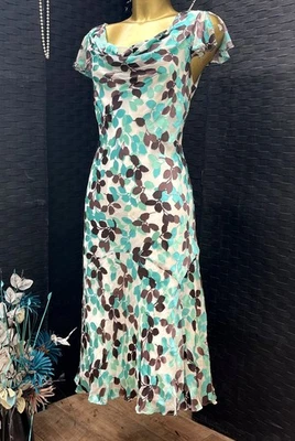 country casual CC   flared silk  occasion evening dress size 14 - Image 1 of 4