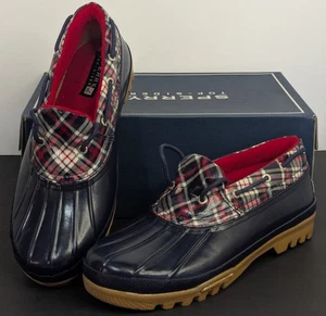 Sperry Top-sider Mujer Patito Azul Marino Rojo Talla 9 Impermeable - Imagen 1 de 9